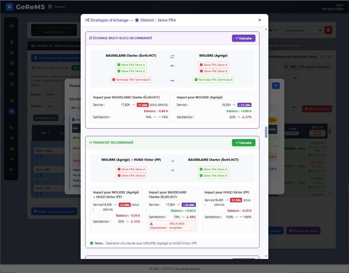 Modal Stratégies d'échange